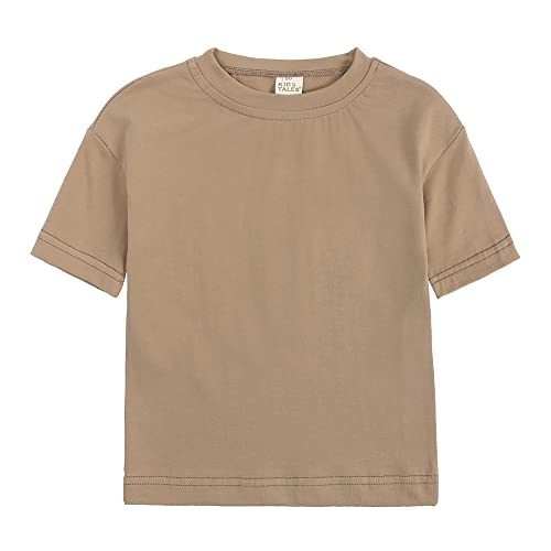Image of Kids Tales Little Boys Girls Solid Color Short Sleeve Pullover T-Shirt