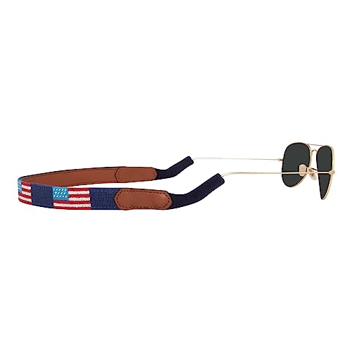 Image of Leather Hand-Stitched Needlepoint Sunglass Strap Retainer