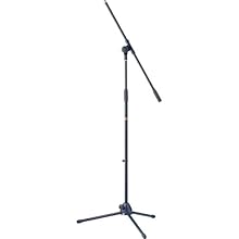 Stagg mis-1022 bk microphone boom stand - black Adjustable height Folding tripod legs for stability and easy storage Locking thread