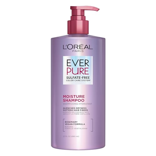 L'Oréal Paris EverPure Sulfate-Free Shampoo, Moisture Shampoo for Hydrating Dry, Colour-Treated Hair, Deeply Replenishes for Instant Hydration and Softness, With Rosemary, 680ml
