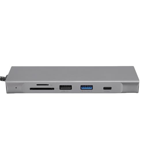 Hub tipo C estación de acoplamiento USB C de aluminio con lector de tarjetas para PC