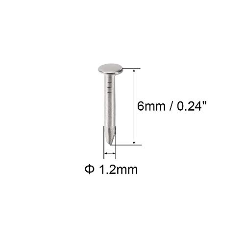Hardware Nails, clavos de concreto, 800 piezas, clavos pequeños 1.2mm x 6mm, acero al carbono de alta calidad para decoración de bricolaje y accesorios para el hogar miniatura 5