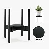 Semiocthome Adjustable Plant Stand Bamboo Mid Century Modern Plant Stand, Indoor Outdoor Wood Plants