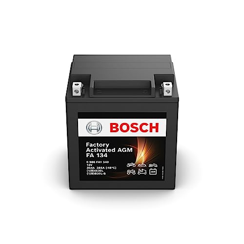 Bosch FA134 - Batteria AGM per motocicli - 12V 385A 30Ah - Adatta per moto, motociclette, enduro, scooter, quad, moto d'acqua - Compatibile M4F60, BIX30L, BB30L-B