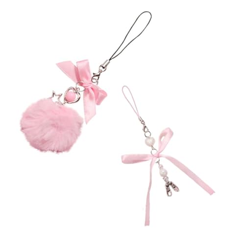 Koonafy Phone Charm Aesthetic Y2K Pink Butterfly Bow Knot Lanyard Wrist Strap Mobile Phone Chain Anti-Lost Cell Phone Charms Backpack Camera Purse Pendants Decor (Bow Knot)