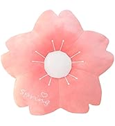 Flower Floor Pillow Flower Shaped Throw Pillows Sakura Seating Cushions Cute Plush Seat Pad for H...