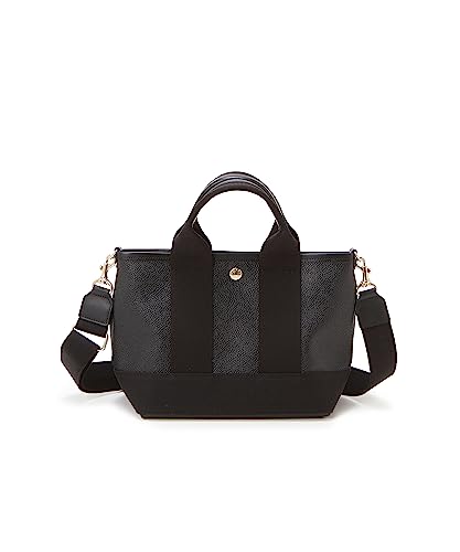 Topkapi BREATH 503080101400 Scotch Grain Neo Leather Mini Tote Bag with Shoulder Bag, S, Black