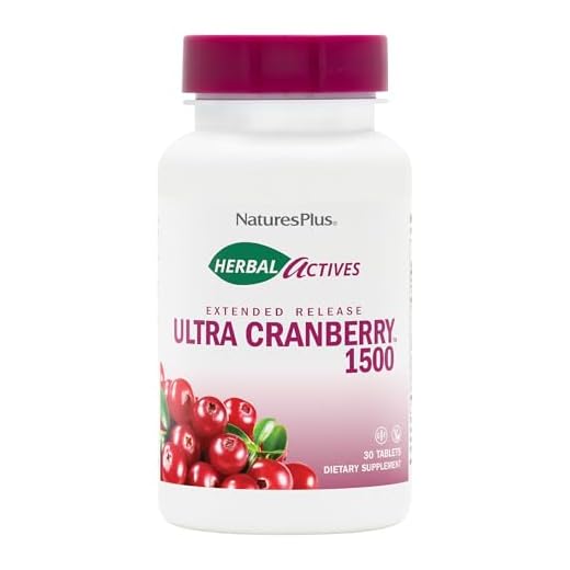 NaturesPlus Herbal Actives Ultra Cranberry, Extended Release - 1500 mg, 30 Vegetarian Tablets - Prescription Quality Supplement, Promotes Urinary Tract Health - Gluten-Free - 30 Servings