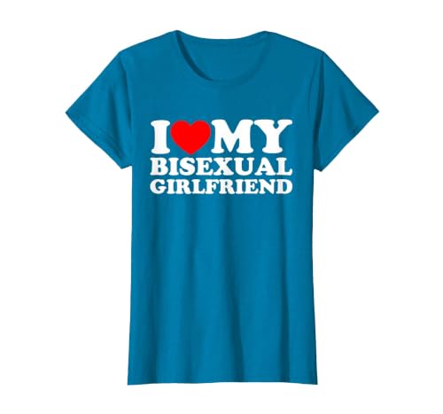 I Love My Bisexual Girlfriend T-Shirt, Women, Sapphire Blue, Medium