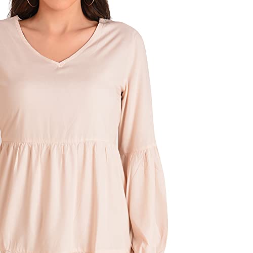 Image of Miss Lavish London Women's V Neck Tiered Summer Dress Casual Short Sleeve Swing T Shirt Mini Dresses