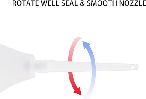 Image of Rectal Enema Bulb for Men - Anal Douche for Women, BPA and Phthalates Free Reusable Vaginal or Anal Clyster Cleaner with Hygienic Tip and Soft Smooth Nozzle, 220ML, White +4 nozzles