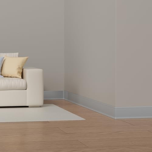 Image of Duzzy Flexible Baseboard Trim, 6 Inch(H) x 20 Feet(L) Peel and Stick Vinyl Baseboard Molding Trim, Self-Adhesive Wall Base Cove Base
