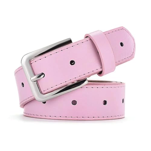 Women Fashion Design Genuine Leather Belts Pin Alloy Buckle Metal Belt Jeans Accessories2
