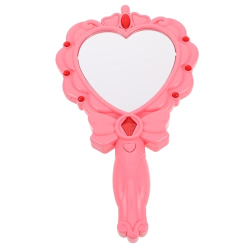 KICHOUSE Light Up Mirror for Compact Handheld Heart Shaped Glowing Mirror for Birthdays and Festivals for Playtime Adventures