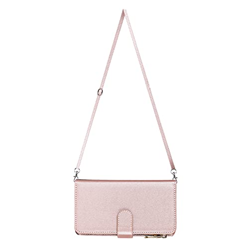 Cavor For Iphone 14 Pro Max Case Wallet For Women Men,Phone Case For Iphone 14 Pro Max Crossbody Case With Strap And Stand,Leather Shockproof Magnetic Protective Cover,Rose Gold #TOP6