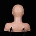 Multifunction Massage Makeup Practice Mannequin Head Model Wig Hat Display Soft Touch Silicone Practice Head for Beauty Salon Equipped with Shoulder Massage Head with Fixing Strap (Chocolate)