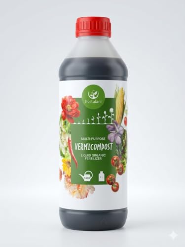 Hortulani Humus de Lombriz Líquido Universal – Fertilizante para Plantas Verdes, Huerto y Exterior, Abono Líquido con Humus de Lombriz - 1L / 200L