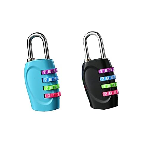 2 Pcs 4 Digit Padlock Re-settable Combo Lock Heavy Duty Padlock Combination Lock for School Gym , Shed, Fence, Hasp, Garage Cover