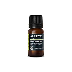 Alteya Biologische Citroengrasolie (Cymbopogon Citratus) 10 ml – 100% USDA gecertificeerd biologische zuivere…