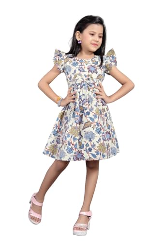 Image of Girls Pure Cotton Soft Frock with Astar, Printed Multicolor for Girl Child