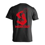 [アートワークスコウベ] バレーボール Tシャツ 半袖 練習着 ドライ ゴリラワークアウト バレー ユニセックス S ブラック