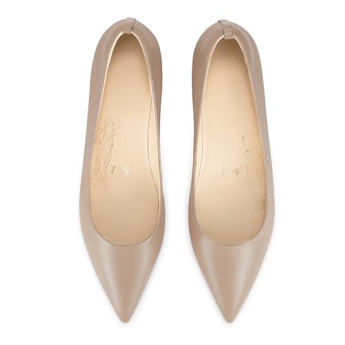 7or9 Block Heels for Women Comfortable Women’s Pumps Breathable Lambskin Heels Closed Toe Black Heels 1.38"3