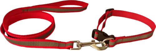 Image of The Pets Company Reflective Leash Collar Set for Medium Dogs, 4 Feet 20 MM, Red