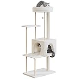 キャットタワー 多頭飼い 大型猫用 スリム 高さ145cm ベージュ YC-CATTREE01