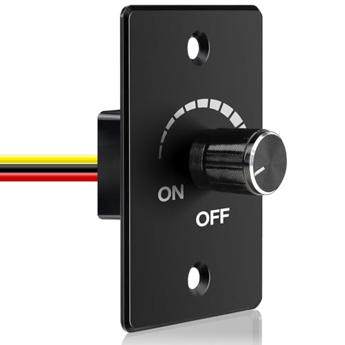 acegoo Dimmer 12V PWM Interruptor Atenuación Controlador para Barco Camper Furgoneta Coche Caravan Autocaravana, para Luz LED regulable, Solo Color LED Strip, Panel de Aluminio Negro