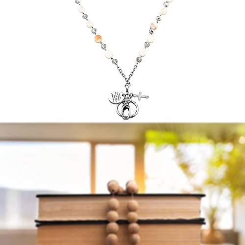 Lqri Id Beaded Lanyard Necklace For Id Badge Holder Key Holder,Christian Charm I Can Do All Things Through Christ Who Strengthen Me Religious Gifts For Women (Sliver) #TOP6