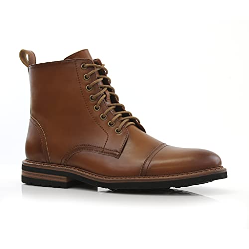 Image of Polar Fox Men's Ankle Dress Boots | Lace-up Casual Fashion Boot Collection | Cap Toe & Plain Toe Styles |