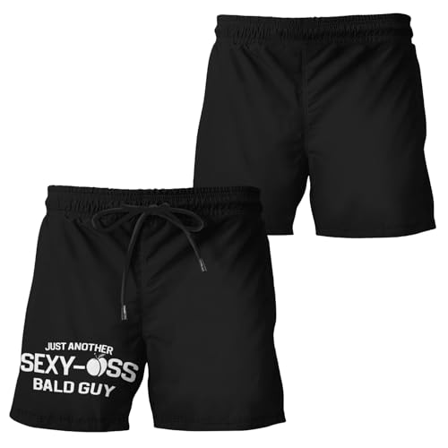 GEPOS Men's Swim Trunks with Funny Print Quick Dry Swimsuits Beach Shorts with Pockets Summer Gifts