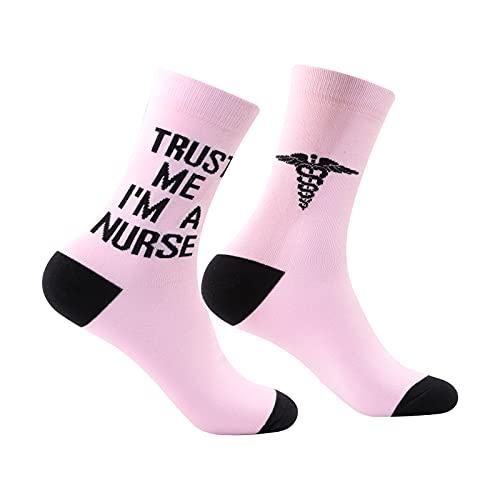 MBMSO Funny Nurse Gifts 2 Pairs Trust Me Iâ€™m a Nurse Socks Nursing Gifts for Nurses Nursing School Gifts (Trust me iâ€™m a nurse)