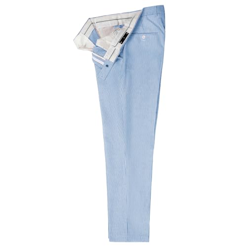 Men's Seersucker Pants Slim Fit Pants Casual Work Long Pants Wedding Parties Stripe Dress Pants3