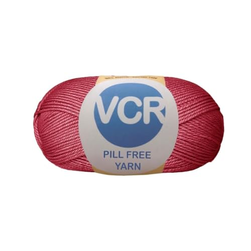 Image of VCR Maroon Yarn, Pill-Free Soft Knitting Yarn, 100 Grams Hank, 263 Meters Length, Low-Pill Acrylic Yarn, Soft Crosia Threads, Pack of 1, Suitable for Beanies, Caps and Gloves