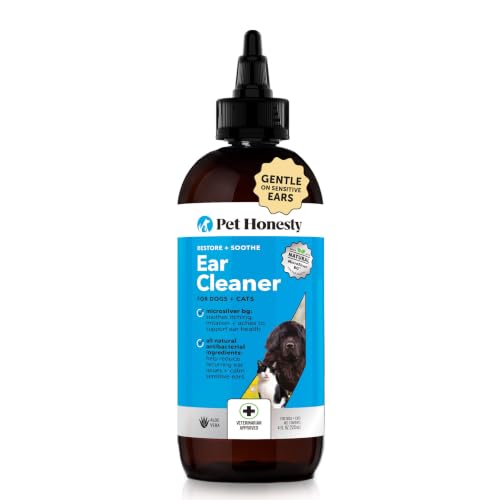 Image of Restore + Soothe Ear Cleaner for Dogs & Cats - Gentle Dog Ear Cleaning Solution with Aloe Vera - Soothes Itching Ears, Irritation, + Aches, Supports Ear Health - Vet Recommended Pet Ear Cleaner - 4oz
