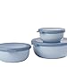 Price comparison product image Mepal  Multi Bowl Cirqula 3-Piece Set  Food Storage Container with Lid - Suitable as Airtight Storage Box for Fridge & Freezer, Microwave Container & Servable Dish - 350, 750, 1250ml - Nordic blue