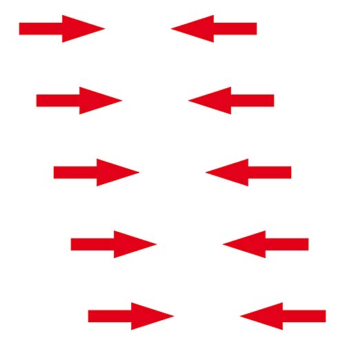 GreenIT 10 Pfeil 5cm rot schmal Deko Folie Klebefolie Fluss Lauf Richtung Abschlepphaken