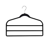 OC ORDEN EN CASA Y MUCHO MAS Pack de 5 Perchas de 3 Alturas para Pantalones, Piel de melocotón Negra