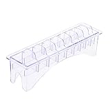 Rectangular Plastic Blade Organizer for 10 Blades, Clipper Comb Holder Storage Case Rack, 10 Grid Base for Hair Clipper Limit Comb Guide Comb Storage Organizer