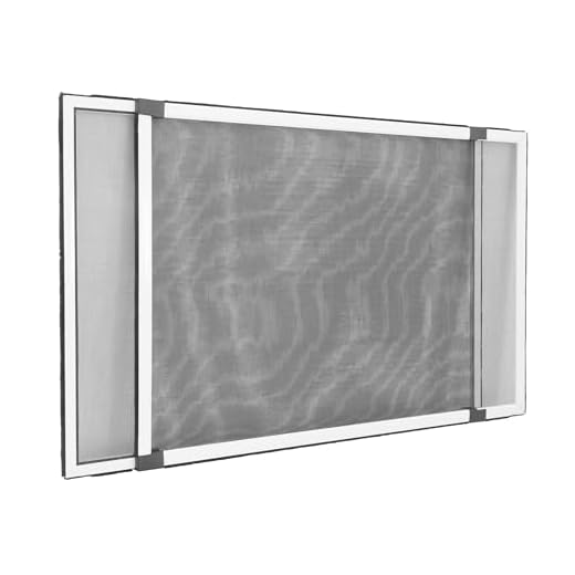 Insektenschutz Schiebefenster Alu Teleskop Fliegengitter für Fenster & Türen mit Rollladen, 100% vormontiert, zum Klemmen ohne Bohren - 50 x 75-142 cm, weiß
