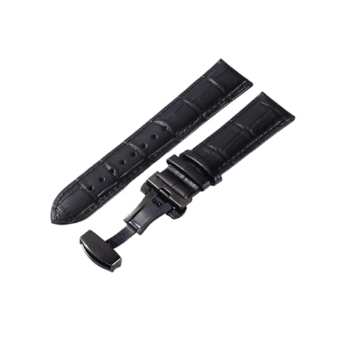 Bracelet de montre en cuir gaufré homme 22mm Run Ken noir marron interchangeable