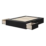 South Shore Fusion 6-Drawer Platform Bed, Queen, Pure Black