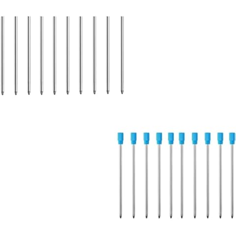 10 Pcs Black Ink Ballpoint Pen Refills Bundle with 10 Pcs Blue Ink Ballpoint Pen Refills Cover
