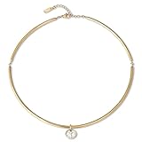 HANRESHE Gold Collar Choker Necklace For Women Charm Pendant Choker Necklace With Oval CZ Pendant Trendy Charm Jewelry