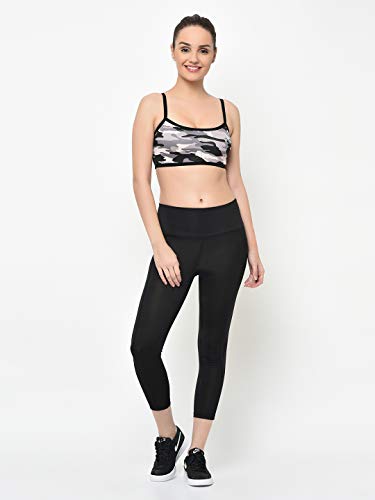 Image of Da Intimo Women's Synthetic Non-Wired Bra (DI-1256 BLACK-F20-L Camo Black L)