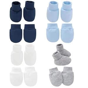 JazRvr Baby Fäustlinge, Babyhandschuhe Neugeborene, 8 Paar Baby Handschuhe Set Für 0-6 Monate, Weiche Baumwoll-Fäustlinge Für Kälteschutz Und Fotografie, Universalpassform