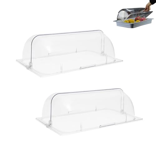 WHIPIN 2 Fundas Transparentes para Platos Calientes, Cubierta Transparente para Alimentos, 53 x 33 x 18 cm, Tapas irrompibles con Forma de cúpula, Fundas rectangulares para Platos Calientes