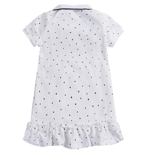 Image of HILEELANG Girls Polo Dress Cotton Short Sleeve Summer Casual School Uniform Dress for Toddler Little Girls 2-8 Years