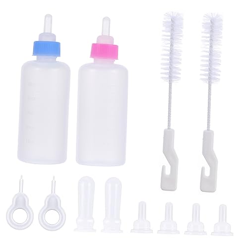 SUPVOX Pet Nurser Bottle Kit 12pcs Baby Pet Feeding Bottles Cat Dog Milk Bottle Set Pet Supplies Convenient Design for Easy Cleaning